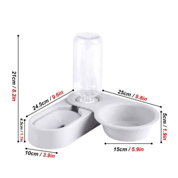 Pet Rabbit Chinchilla Guinea Pig Food Bowl Auto Feeder All-in-One Splice Food Bowl Drinking Fountain Raised Standing Dish Bowl - Image 3