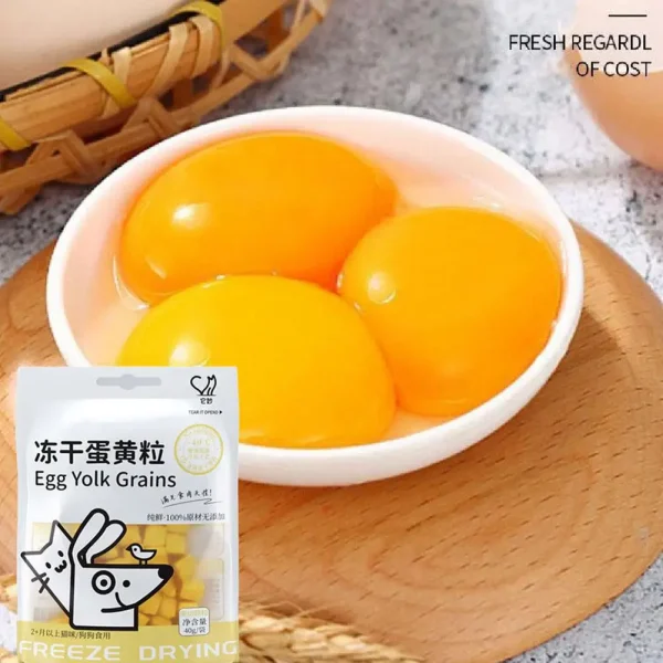 New 40g Freeze Dried Egg Yolk Granules Beautify Smoothing Freeze-dried Hair Cat To Pet Pets Healthy Food Snacks Cat Safe - Image 5