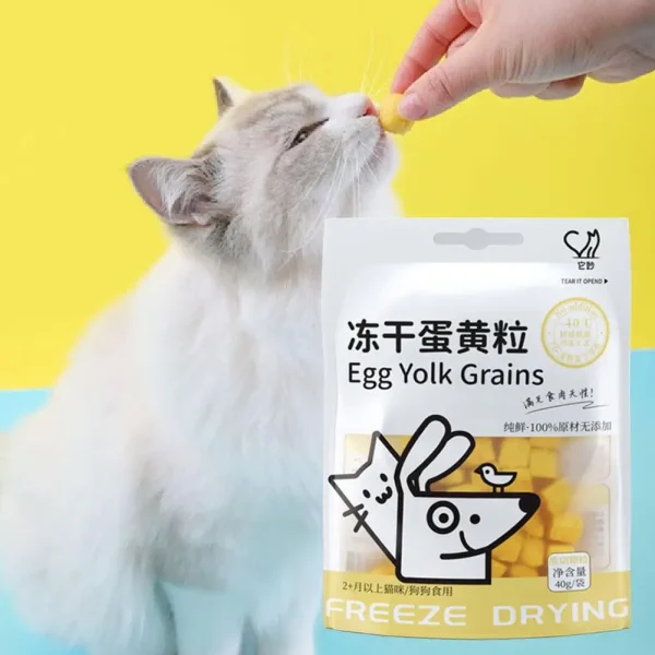 New 40g Freeze Dried Egg Yolk Granules Beautify Smoothing Freeze-dried Hair Cat To Pet Pets Healthy Food Snacks Cat Safe - Image 6