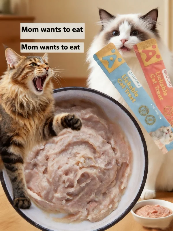 Pet Snacks Hydrating Wet Food Cat Treats Fish Oil Strips Liquid Nutrition for Cats