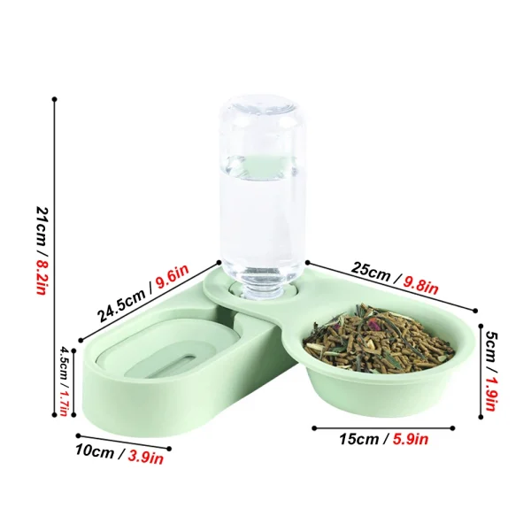 Pet Rabbit Chinchilla Guinea Pig Food Bowl Auto Feeder All-in-One Splice Food Bowl Drinking Fountain Raised Standing Dish Bowl - Image 2